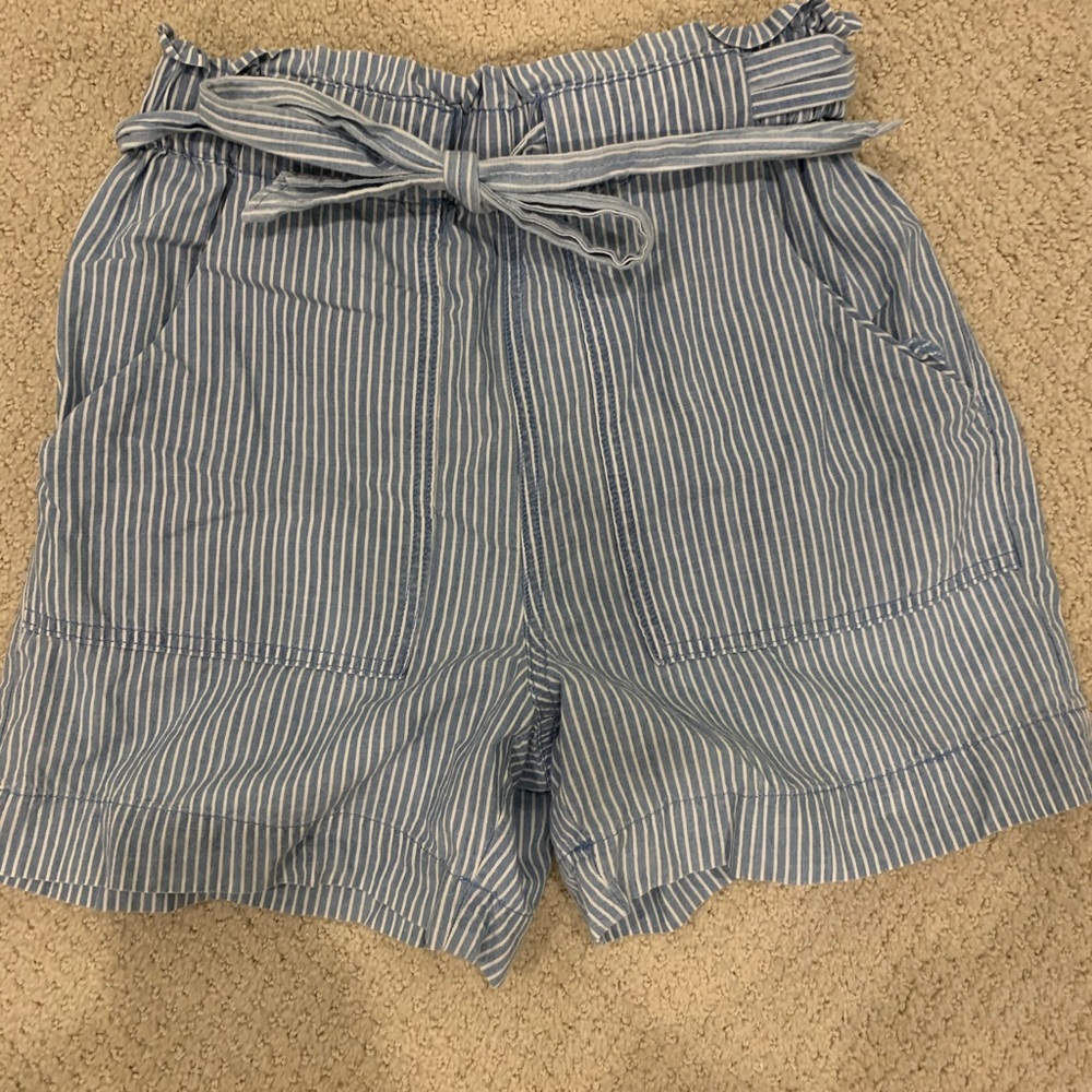 High Waisted Paper Bag Shorts